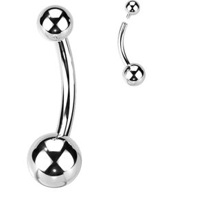 Titanium intern geschroefde basic Navelpiercing - 14 mm - 5 & 8 mm