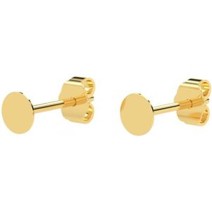 Basic Sterling Zilver Oorknopjes met platte ronde top - Goud - 4 mm