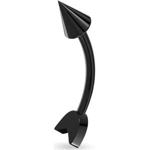 Curved Barbell in de vorm van een Pijl - Zwart - 10 mm