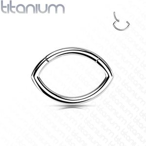 Gekleurde Ovalen Titanium Segmentring - Zilver