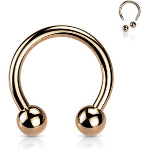Basic Circular Barbell van Titanium - Rose Goud - 1.2 mm - 10 mm - 3 mm