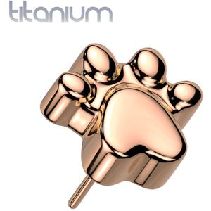 Massief Gekleurde Titanium Threadless Poot-print Top - Rosé Goud
