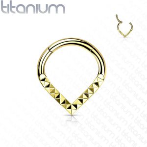 Traanvormige Titanium Segmentring met Piramidepatroon