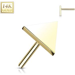 14kt. Gouden Threadless Platte Driehoek Top - Goud - 4 mm