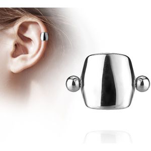 Zilveren helix piercing met klein schildje