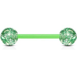 Vrolijke bioflex glitter barbells - groen