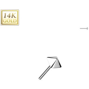 Klein Piramide Topje gemaakt van 14 Karaats Goud - Wit Goud