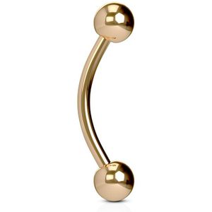 Basic Rosegouden Gebogen Barbell - 1.2 mm - 10 mm - 3 mm