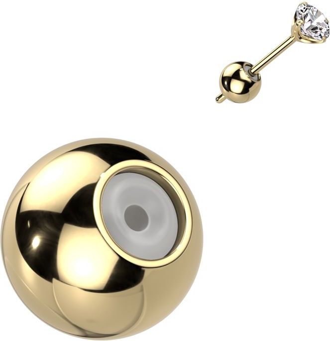 Titanium bal-vormige Oorbel Achterkantjes - Goud