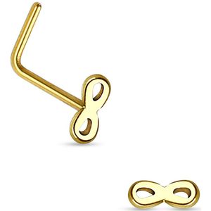 Neus stud piercing met infinity logo - goud