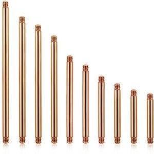Los rosé goud gekleurd staafje voor barbells – 1.2 mm – 8 mm