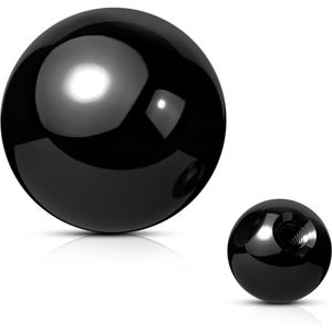 Titanium plated opschroefballetjes in metallic kleuren - 1.2mm - 4mm - Zwart