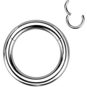 Extra Dikke Basic Titanium Segmentringen met Scharniersluiting - Zilver - 10 mm - 16 mm