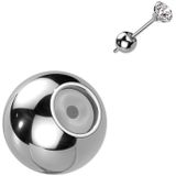 Titanium bal-vormige Oorbel Achterkantjes - Zilver