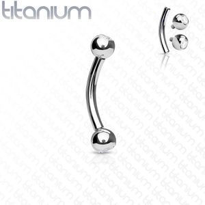 Titanium intern geschroefde gebogen barbell met helder kristal - 1.6 mm - 10 mm - 4 mm