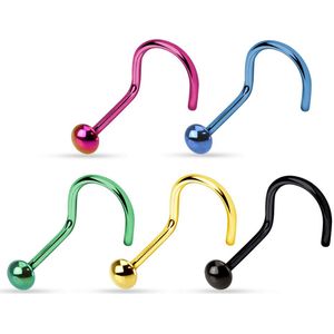 Chirurgisch Staal Neus Screw in Neonkleur met Titanium IP - 0.8 mm - paars