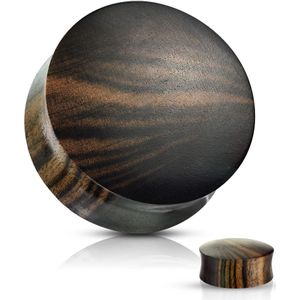 Gestreept Ebony Houten Saddle Fit Plug - 5 mm