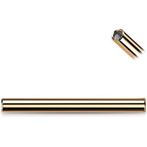 Intern geschroefde Barbell staafje van Titanium - Rose Goud - 1.2 mm - 6 mm