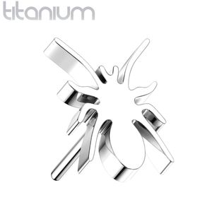 Gekleurde Massief Titanium Threadless Spin Top - Zilver