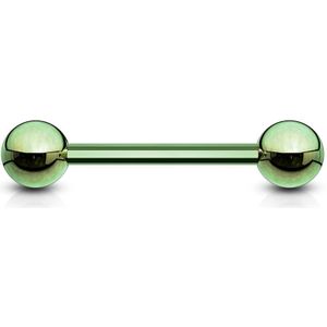 Titanium plated barbells - 1.6 mm - 38 mm - 5 mm - Groen