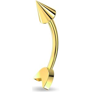 Curved Barbell in de vorm van een Pijl - Goud - 10 mm