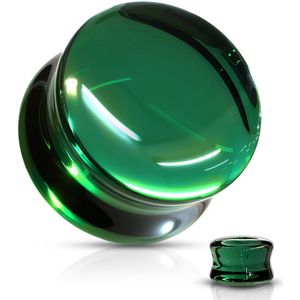 Gekleurde saddle fit plug van glas – 10 mm – Groen