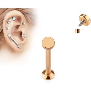Gekleurd intern geschroefde labret met ronde top - 6 mm - 3 mm - rosé goud