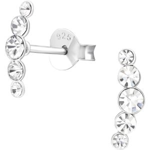 Sterling Zilver Ear Studs met vijf Steentjes