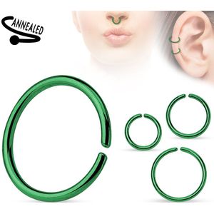 Gekleurde Titanium Basic Buigbare Multifunctionele Piercing Ring - 1.2 mm - 8 mm - groen