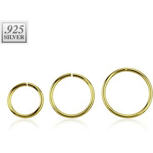 Multifunctionele piercing ring van sterling zilver – 1.2 mm – 10 mm – goud