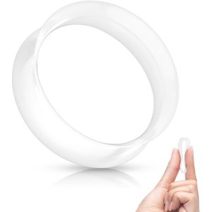 Gekleurde zachte flexibele siliconen saddle fit oor tunnel – 20 mm – Wit