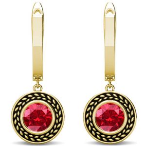 Sterling Zilver Oorringen met Geboortestenen - Goud - Juli