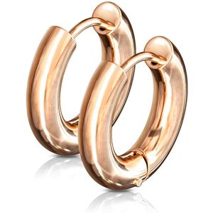 Paar gekleurde oorbel ringen met makkelijke schaniersluiting – 12 – Rosé Goud
