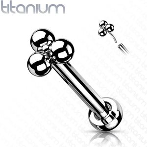 Threadless Titanium Labret met Drievoudige Balletje - 0.8 mm - 6 mm