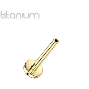 Gekleurd Massief Titanium Threadless Platte Achterkant Labret Staafje - 0.8 mm - 6 mm - Goud