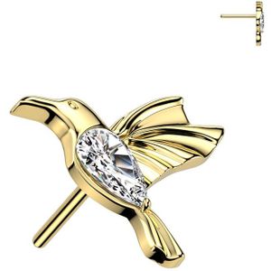 Threadless Kolibrie Top gemaakt van Titanium - Goud