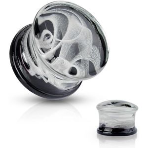 Dubbel flared glazen tunnel met witte rook - 8 mm