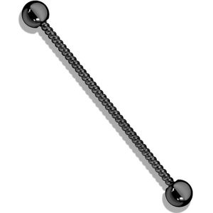 Basic Industrial Barbell met Gedraaid staafje - Zwart