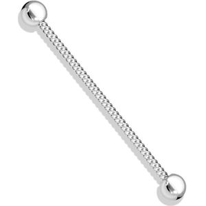 Basic Industrial Barbell met Gedraaid staafje - Zilver