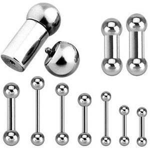 Basic intern geschroefde barbells - 1.6 mm - 30 mm - 5 mm