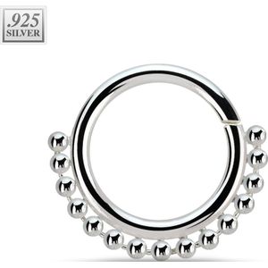 Multifunctionele piercingring van .925 sterling zilver met kleine bedeltjes – 1.0 mm – 8 mm – Zilver