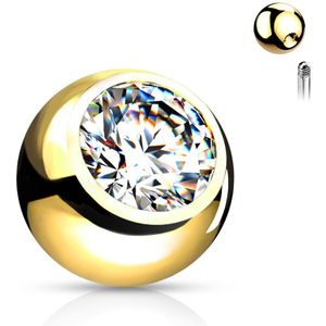 Opschroefballetjes met gekleurde steen-1.6 mm-6 mm-Goud