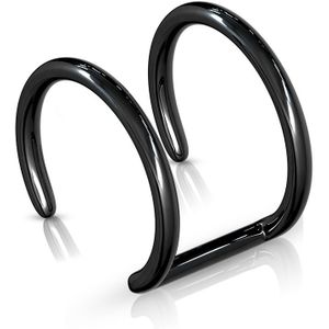 Neppe dubbele zwart gekleurde helix piercing