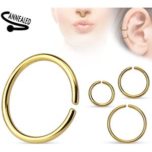 Gekleurde Titanium Basic Buigbare Multifunctionele Piercing Ring - 0.8 mm - 6 mm - goud
