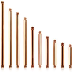 Los rosé goud gekleurd staafje voor barbells – 1.6 mm – 20 mm