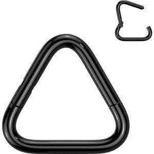 Triangel Titanium Segment Ring met scharniersluiting - Zwart - 1 mm - 10 mm