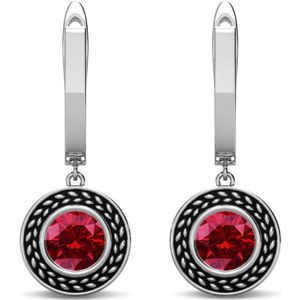 Sterling Zilver Oorringen met Geboortestenen - Zilver - Januari