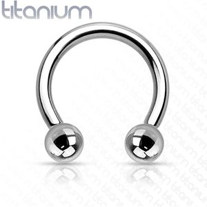 Titanium intern geschroefde circular barbell met balletjes - 3 mm - 16 mm - 6 mm