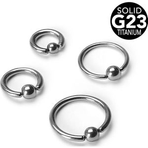 Ball closure ring van massief titanium - 0.8 mm - 6 mm - 3 mm