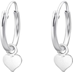 Sterling Zilver Ear Hoops met Harten hangertjes